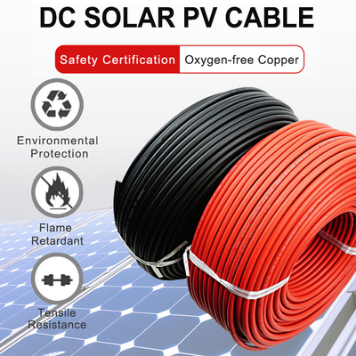 High Temperature Resistant Good Flexibility Single Core TUV DC Solar Cable 6mm2