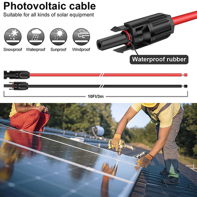 TUV CE ISO9001Double Solar Adaptor DC Extension Cable 6mm2 30A 5meters
